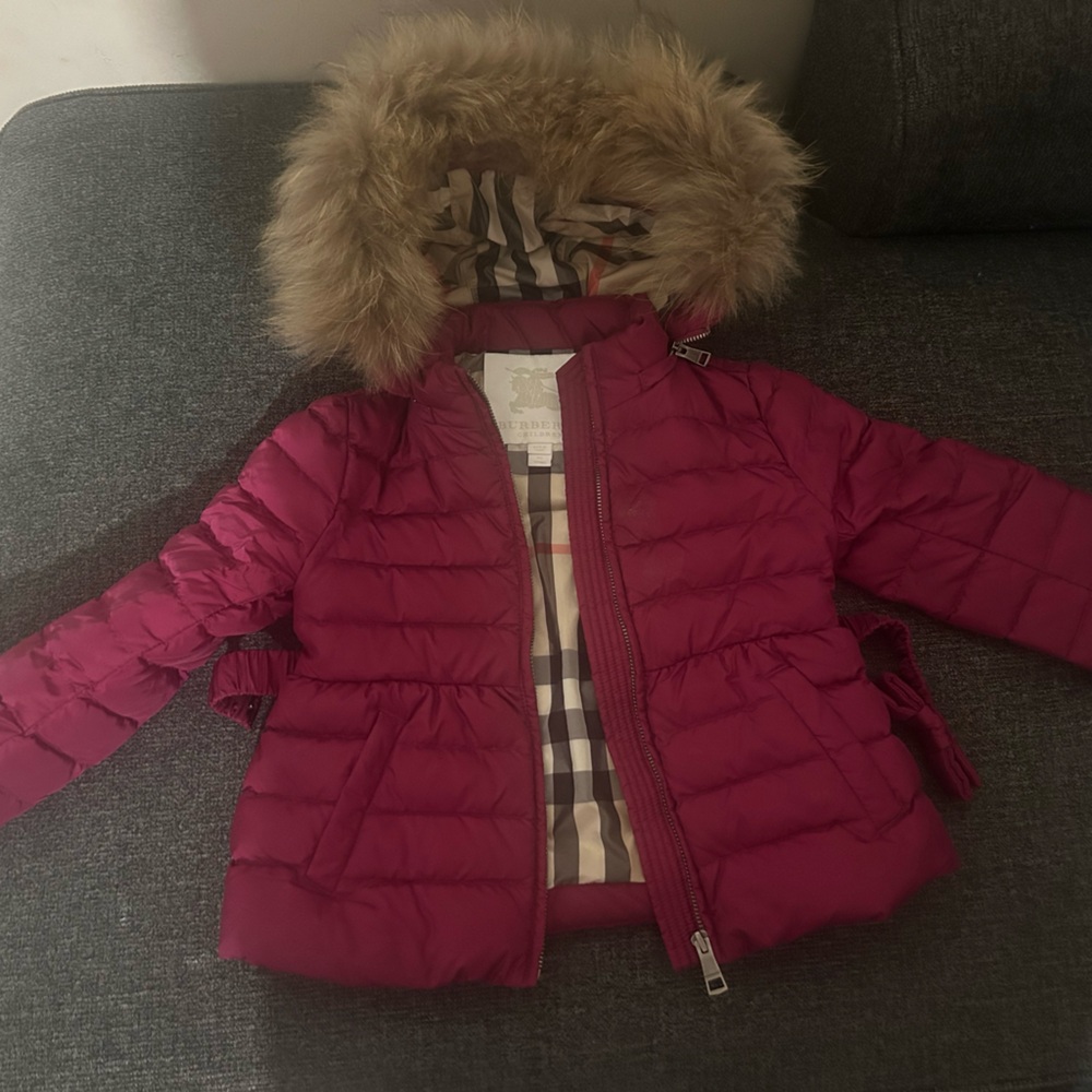 Burberry Kids Burgundy-Pinkish Puffer Jacket